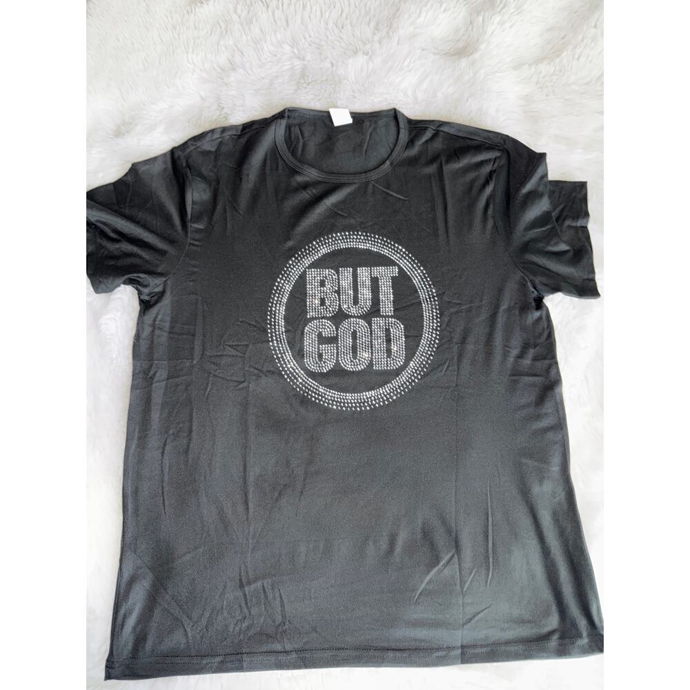 BUT GOD bling Black T size 3XL